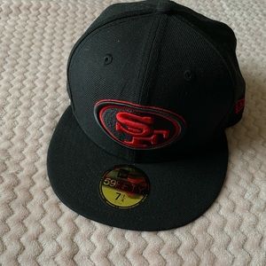 Black and red official 49ers NFL 59Fifty 7 1/4 hat